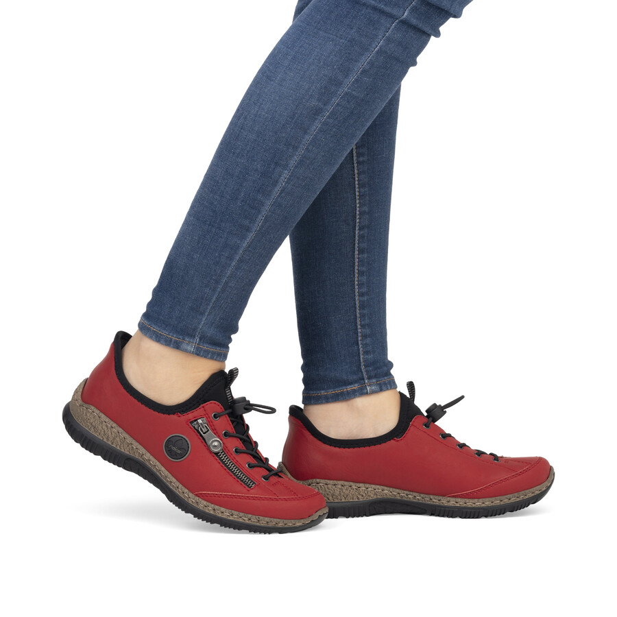 scarpe elasticizzate rosse da donna rieker n3267-33