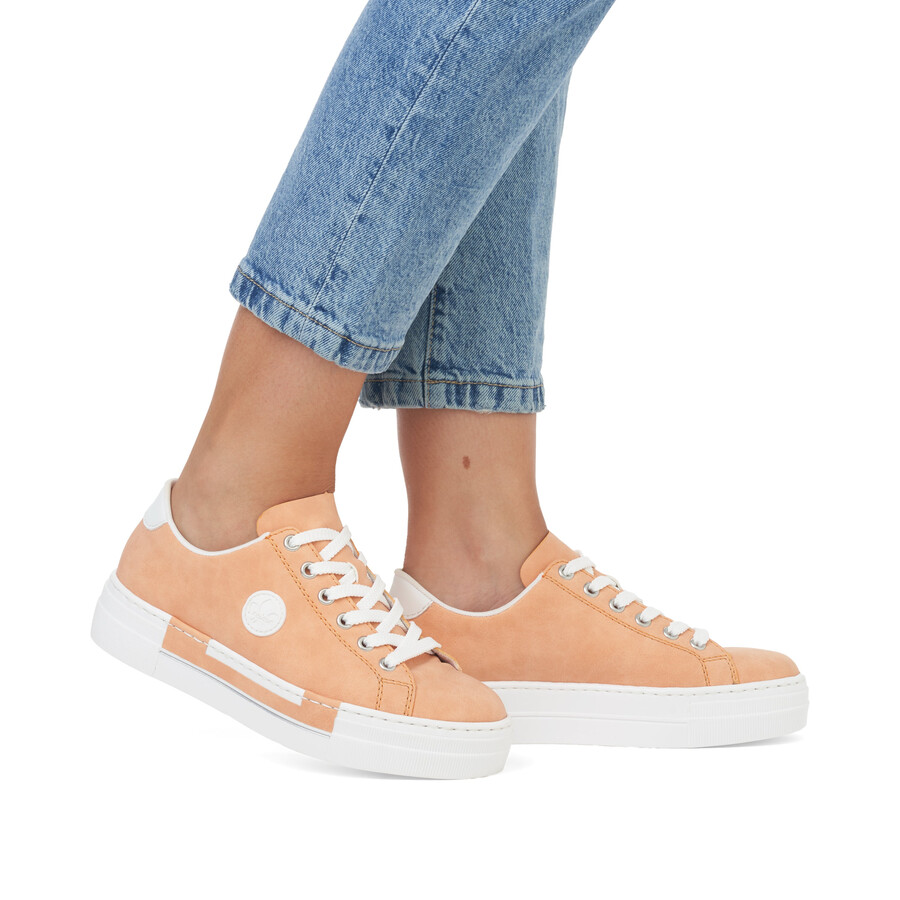 scarpe stringate arancioni da donna rieker n49w1-38