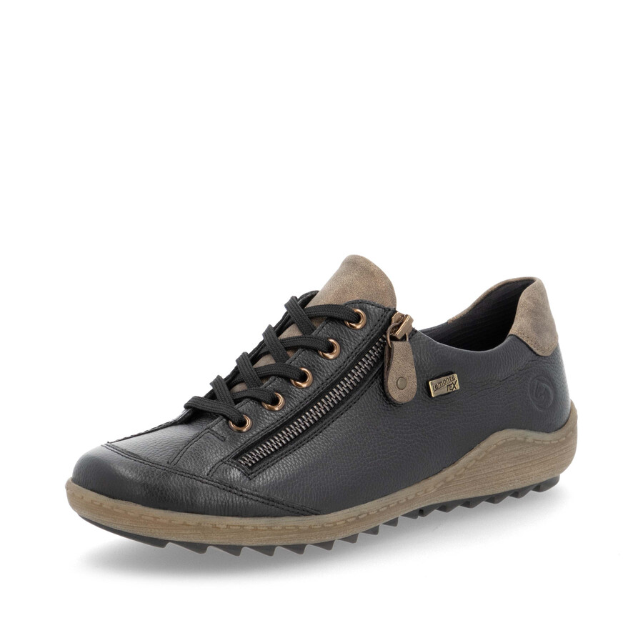 scarpe nere con cerniera da donna remonte r1402-08