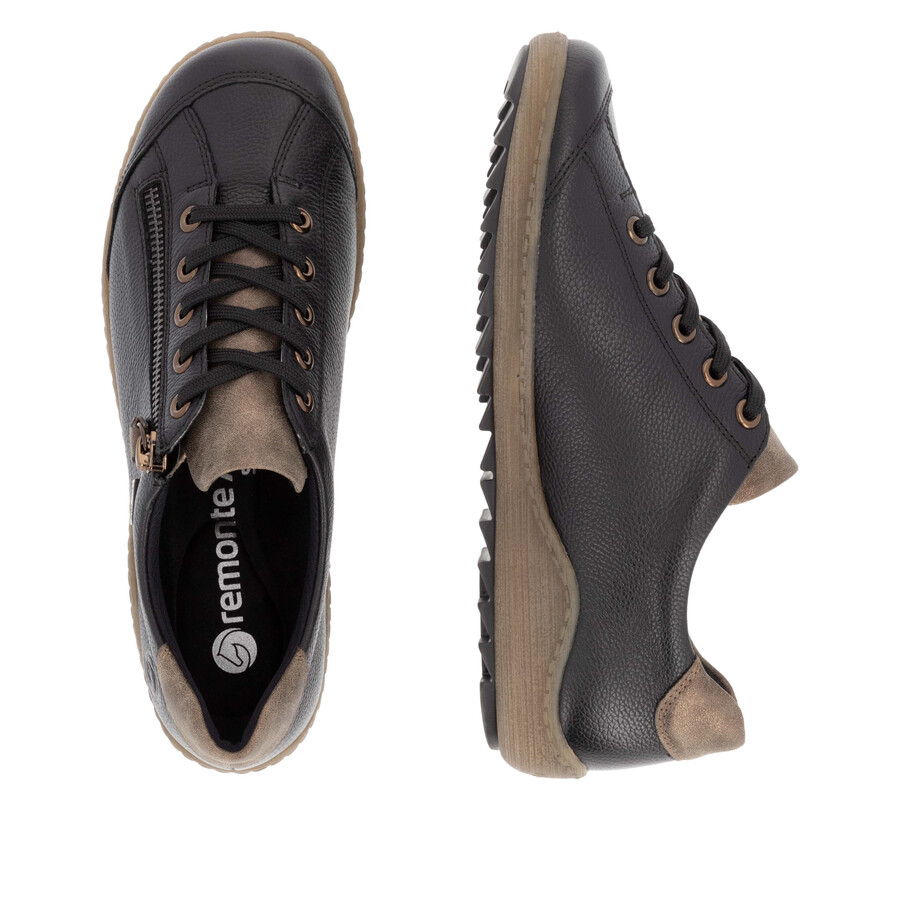scarpe nere con cerniera da donna remonte r1402-08