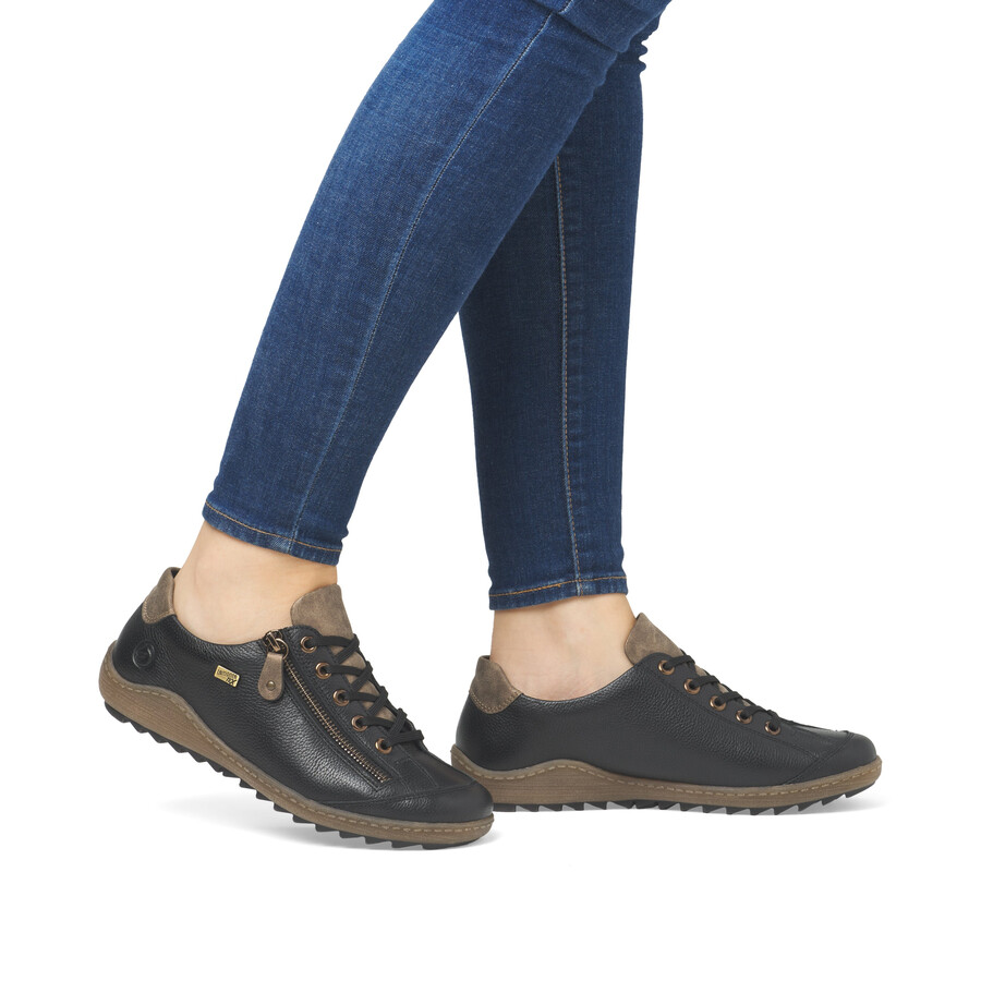scarpe nere con cerniera da donna remonte r1402-08