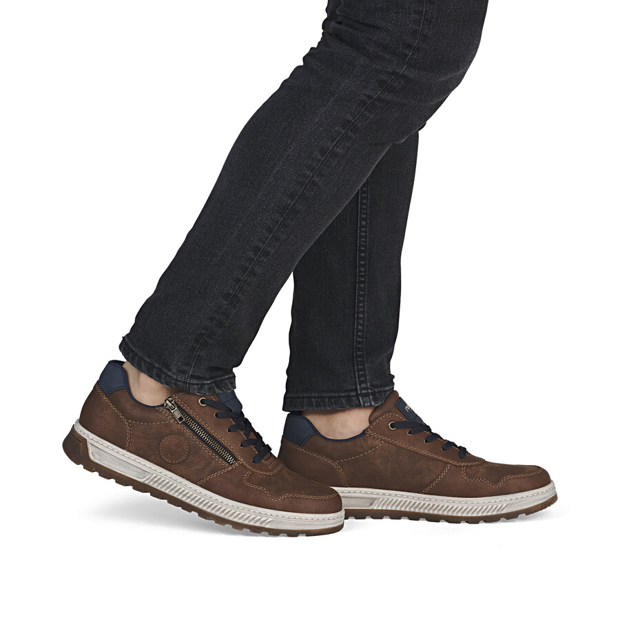 scarpe marroni con cerniera per uomo rieker 37029-24