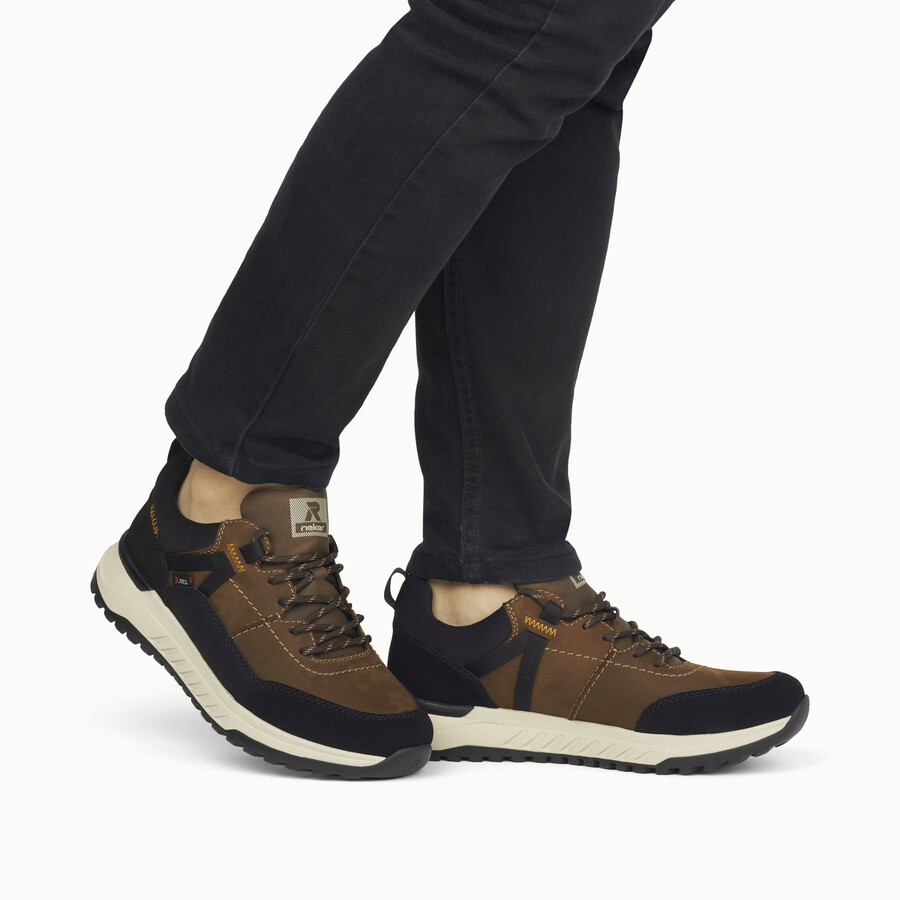 scarpe elasticizzate marroni da uomo rieker sport u0100-22