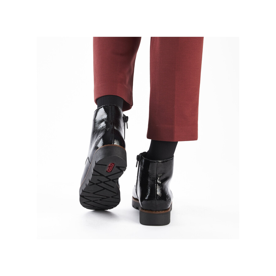 stivali neri con cerniera per donna rieker 44902-00