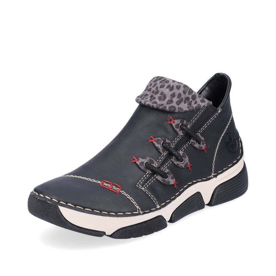 stivali neri con cerniera per donna rieker 45983-00