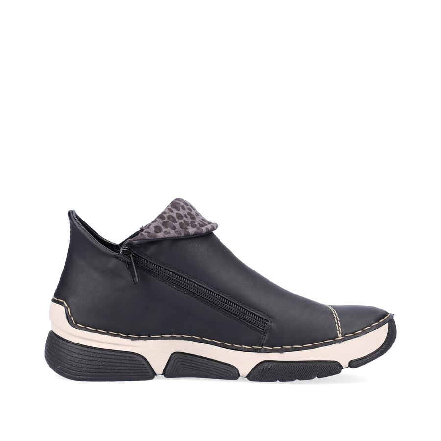 stivali neri con cerniera per donna rieker 45983-00