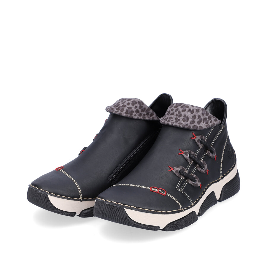 stivali neri con cerniera per donna rieker 45983-00