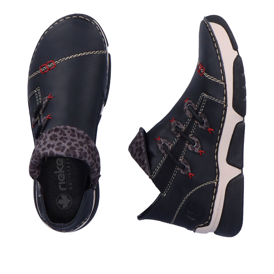 stivali neri con cerniera per donna rieker 45983-00