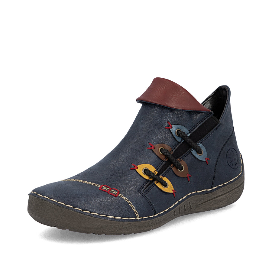 stivali con cerniera blu da donna rieker 72581-14