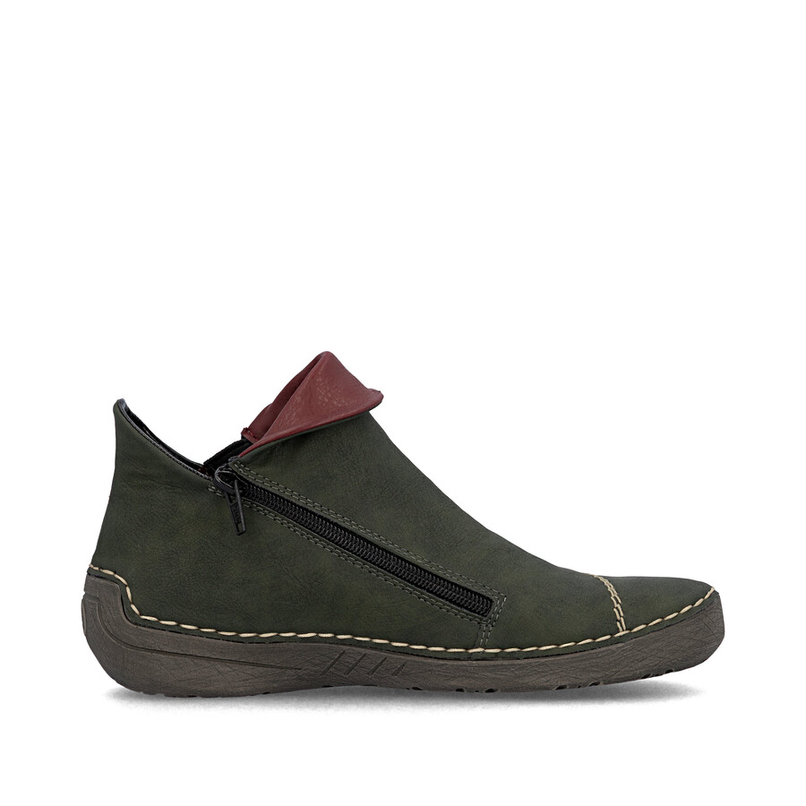 stivali con cerniera verde da donna rieker 72581-54