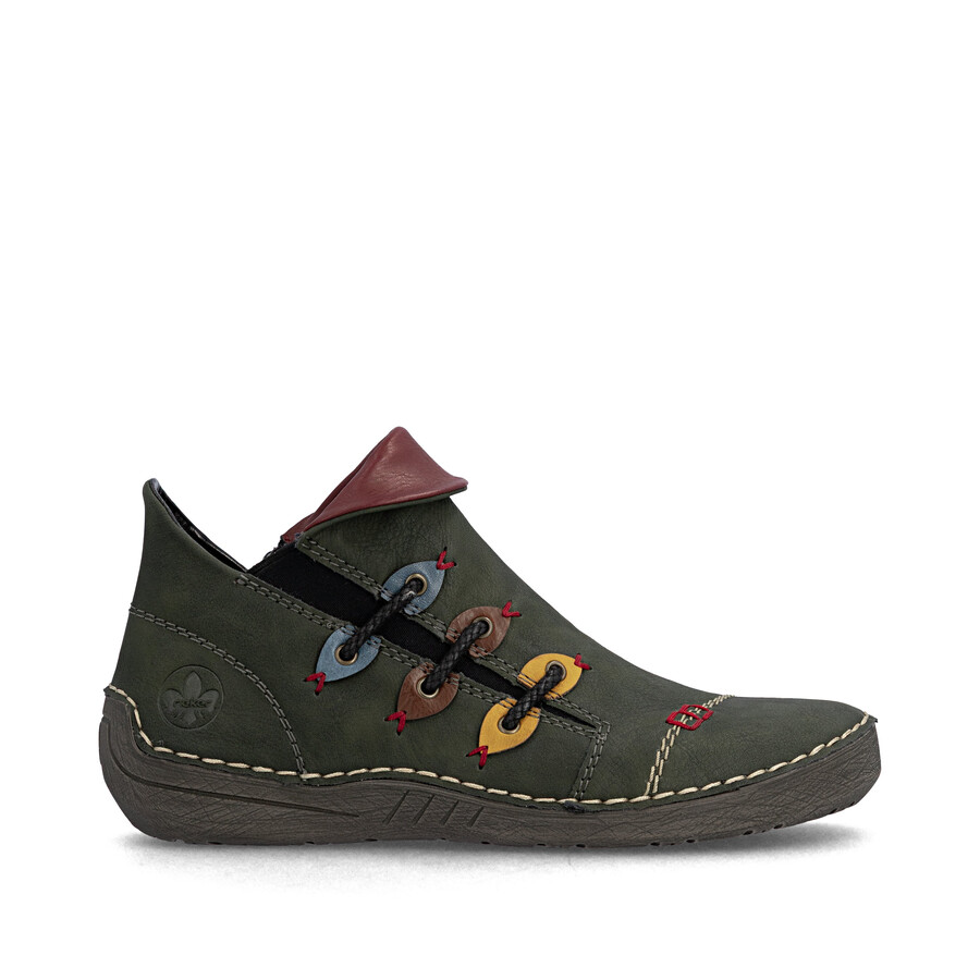 stivali con cerniera verde da donna rieker 72581-54