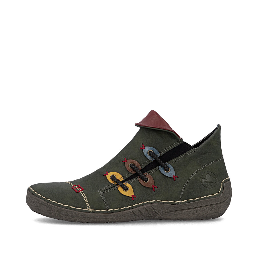 stivali con cerniera verde da donna rieker 72581-54