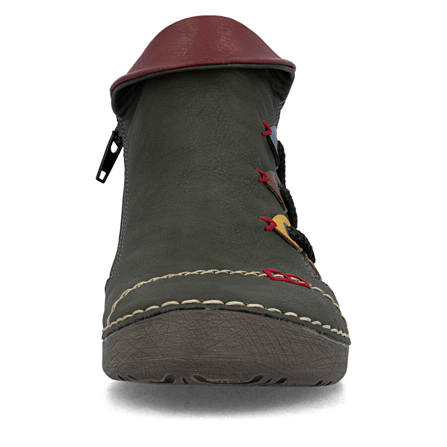 stivali con cerniera verde da donna rieker 72581-54