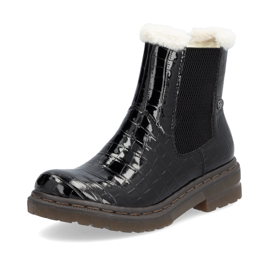 stivali neri con cerniera per donna rieker 78250-00