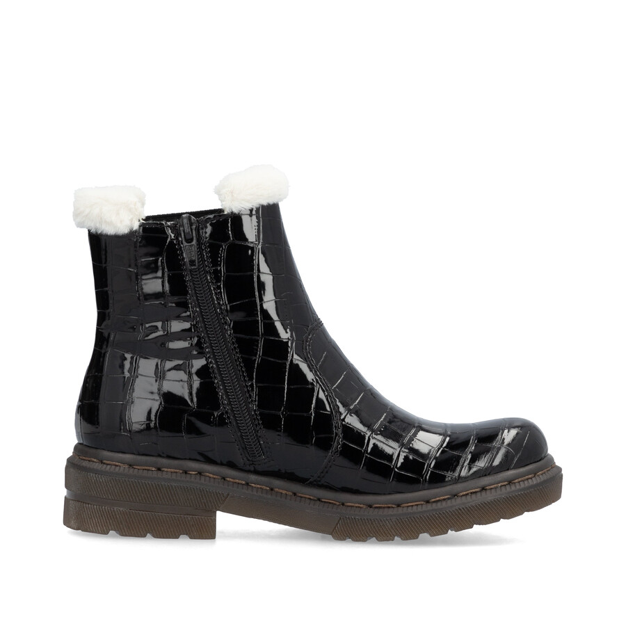 stivali neri con cerniera per donna rieker 78250-00