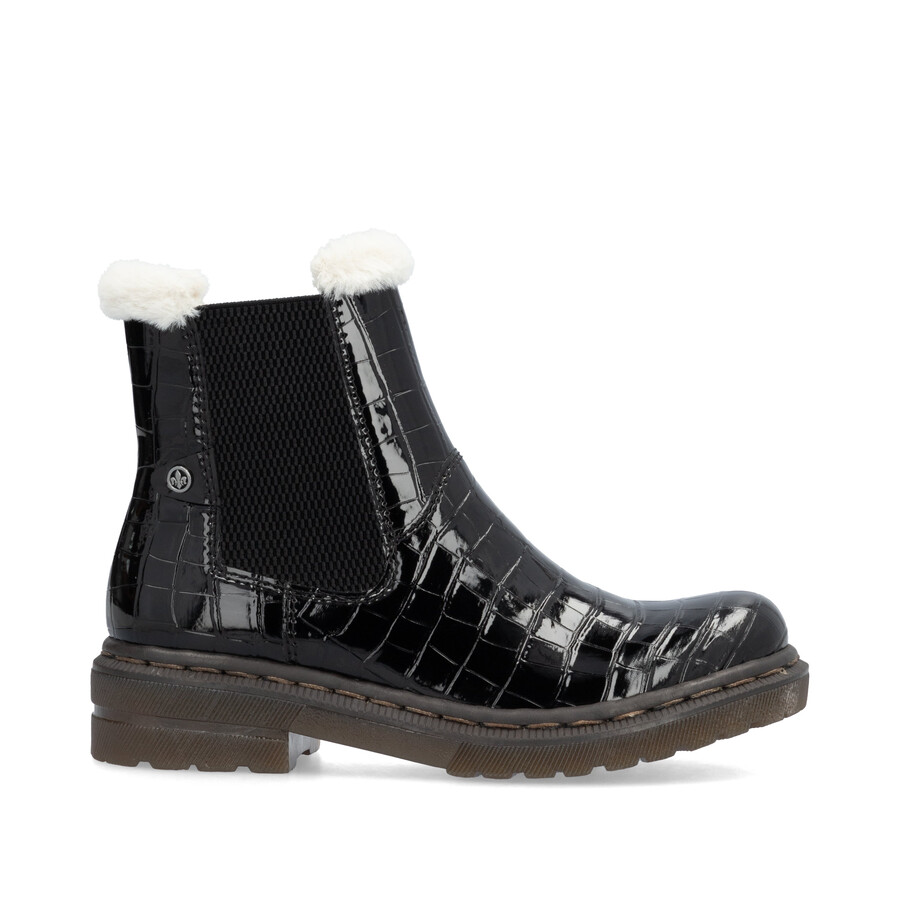 stivali neri con cerniera per donna rieker 78250-00