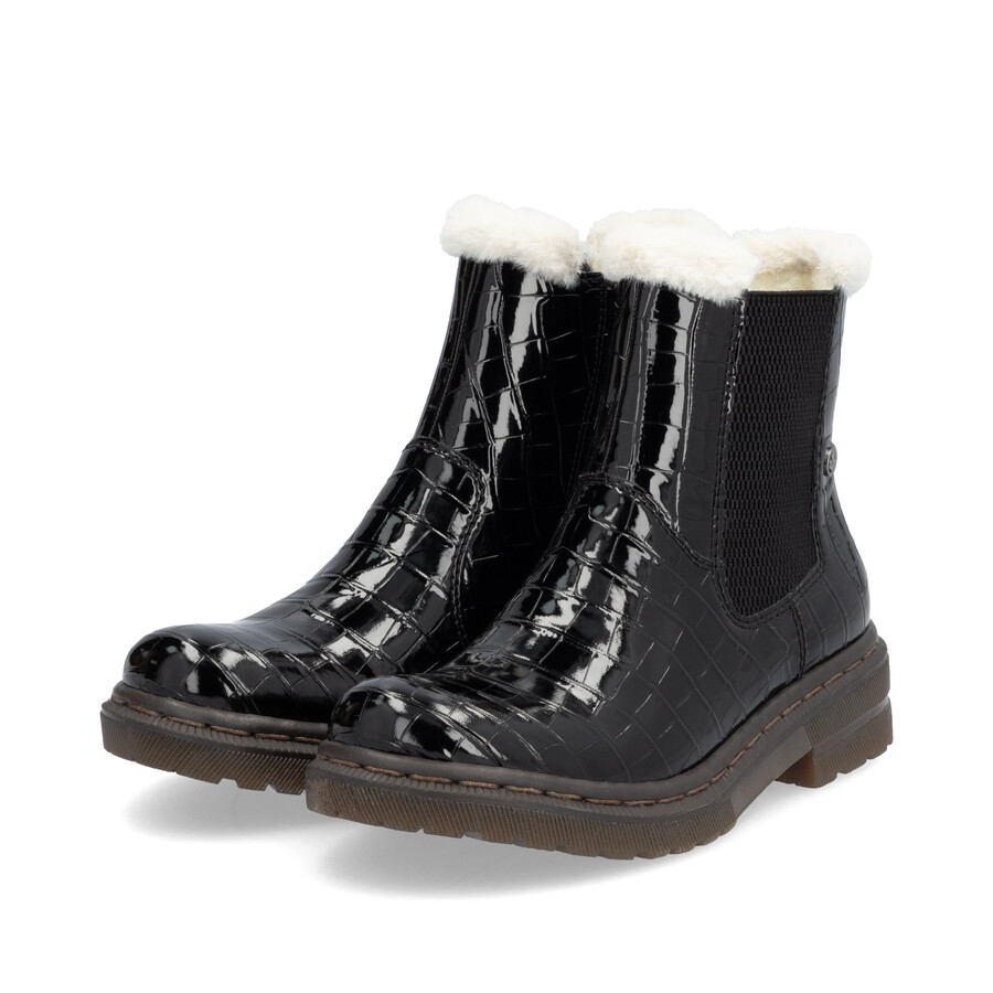 stivali neri con cerniera per donna rieker 78250-00