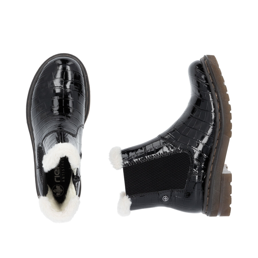 stivali neri con cerniera per donna rieker 78250-00