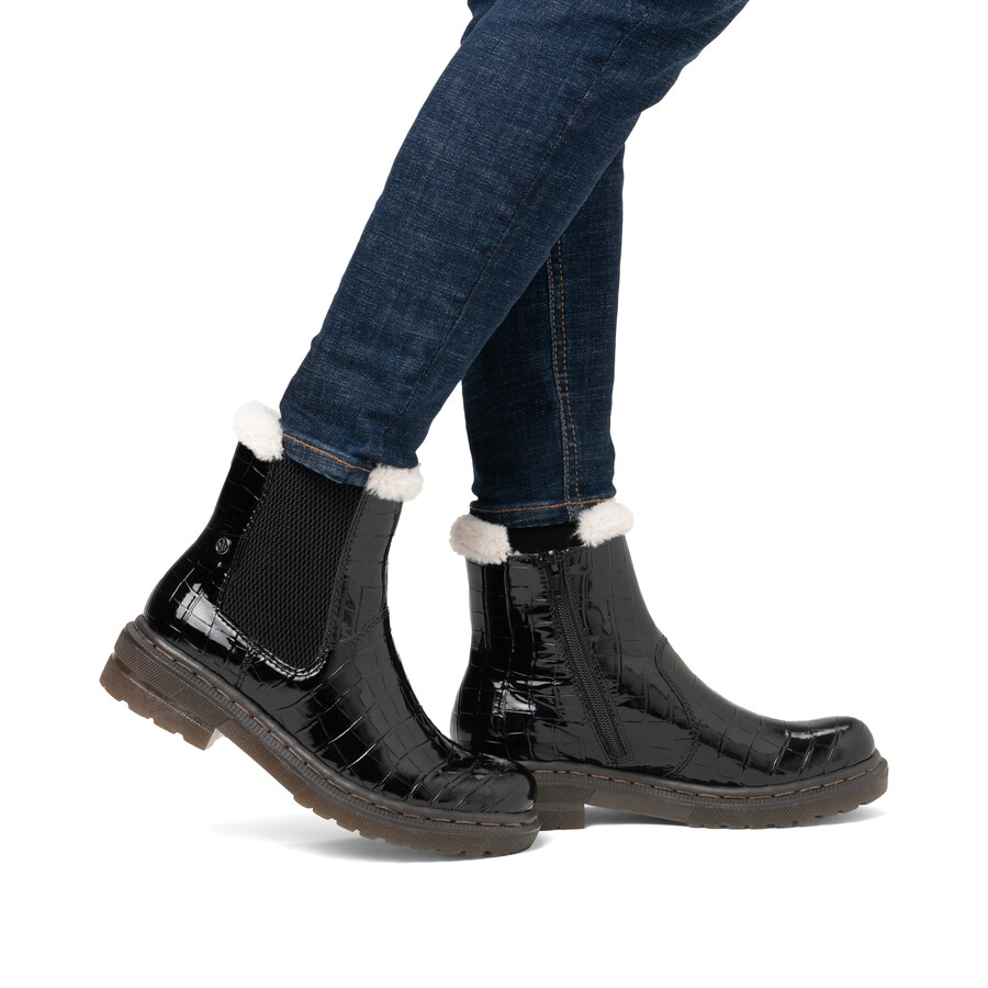 stivali neri con cerniera per donna rieker 78250-00