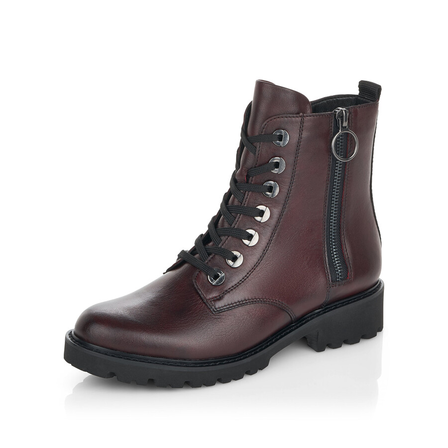 stivali rossi con cerniera da donna remonte d8671-35