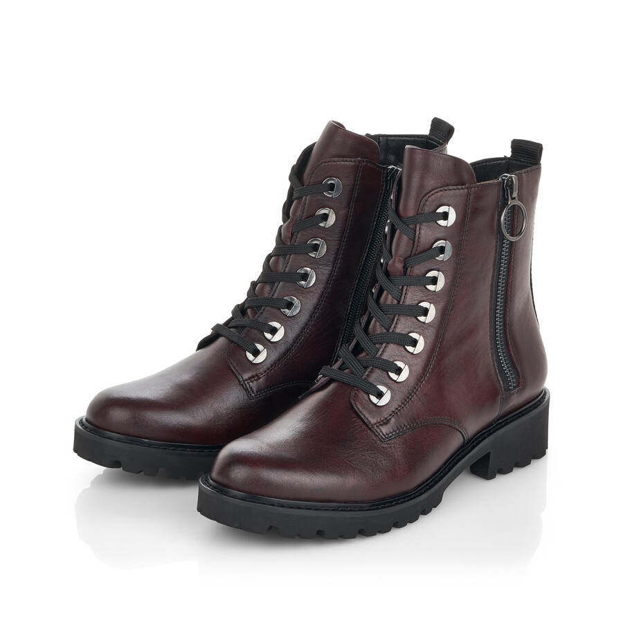stivali rossi con cerniera da donna remonte d8671-35