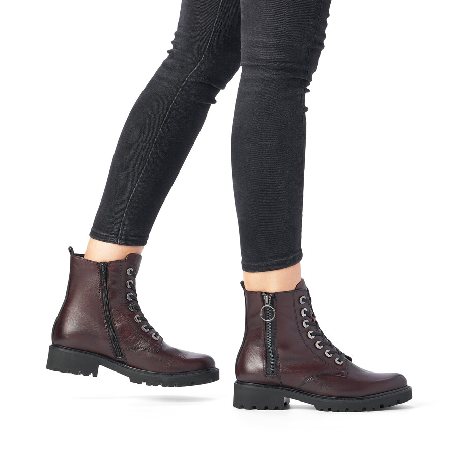 stivali rossi con cerniera da donna remonte d8671-35