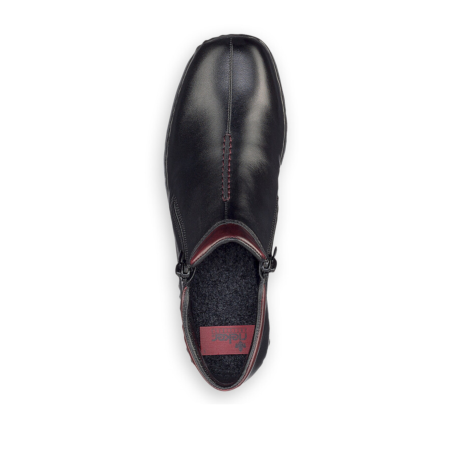 stivali neri con cerniera per donna rieker l3882-00