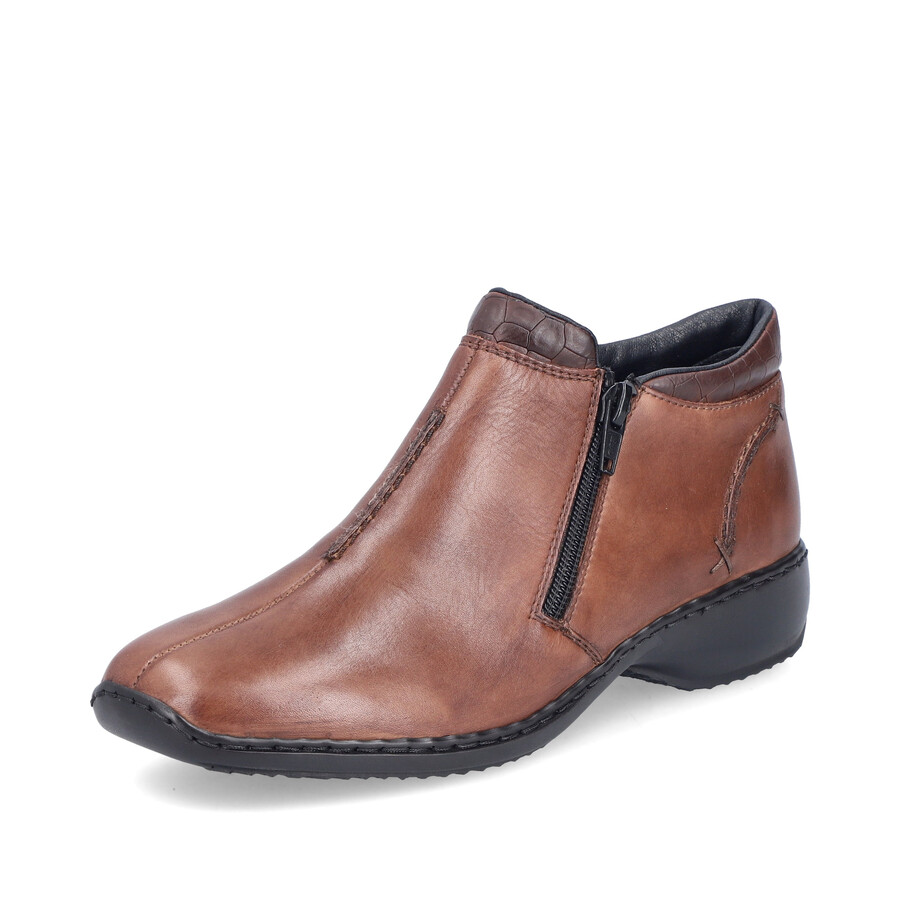 stivali marroni con cerniera per donna rieker l3882-24