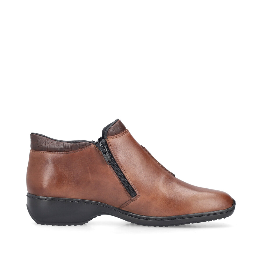 stivali marroni con cerniera per donna rieker l3882-24