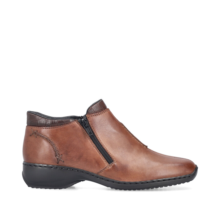 stivali marroni con cerniera per donna rieker l3882-24
