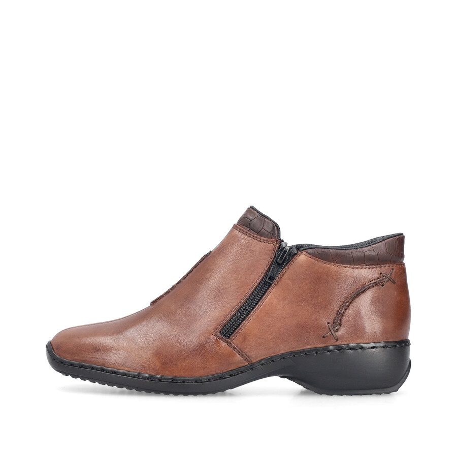 stivali marroni con cerniera per donna rieker l3882-24