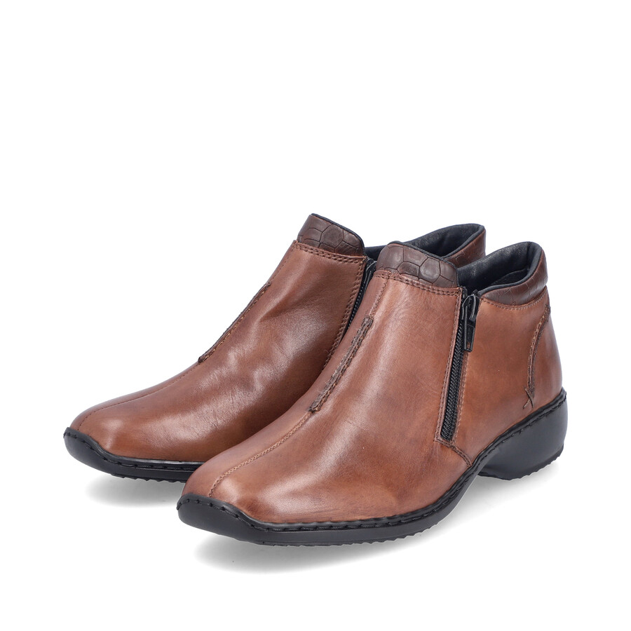 stivali marroni con cerniera per donna rieker l3882-24