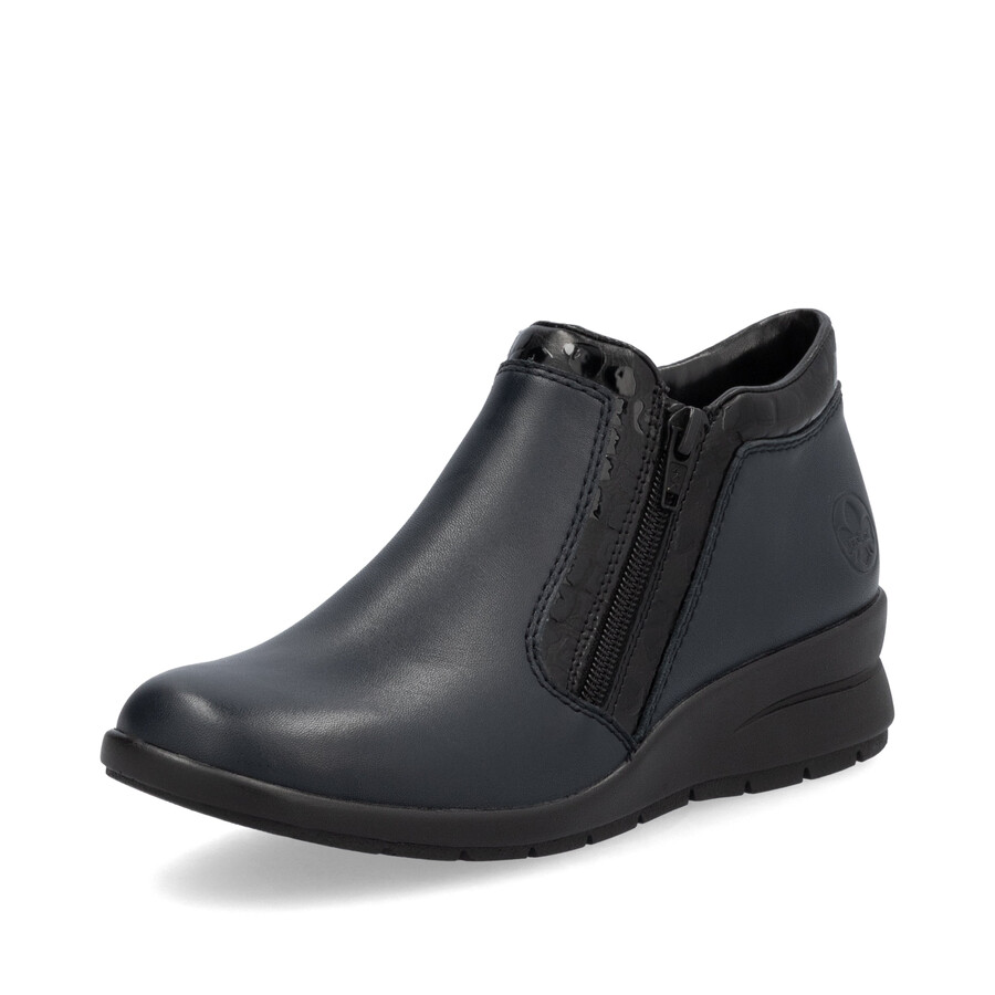 stivali con cerniera blu da donna rieker l4883-14