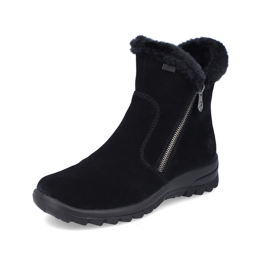 stivali neri con cerniera per donna rieker l7162-00