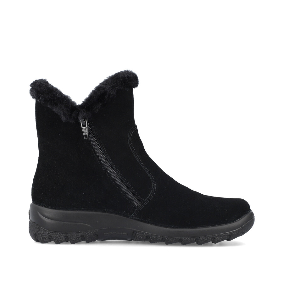 stivali neri con cerniera per donna rieker l7162-00