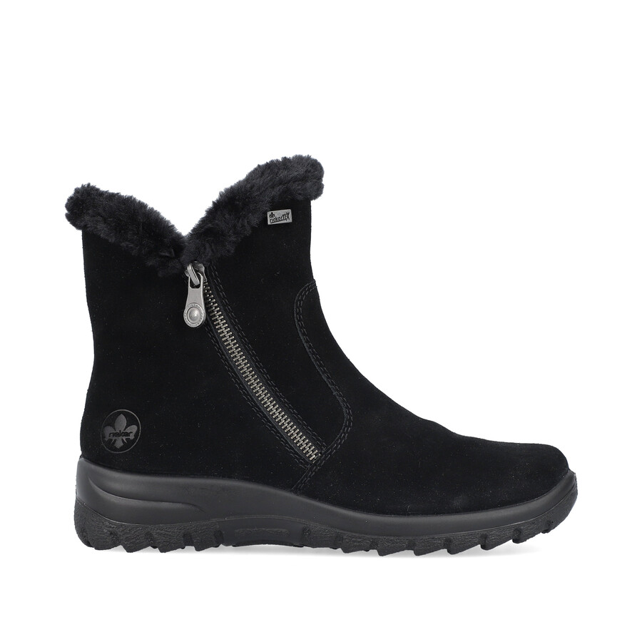 stivali neri con cerniera per donna rieker l7162-00