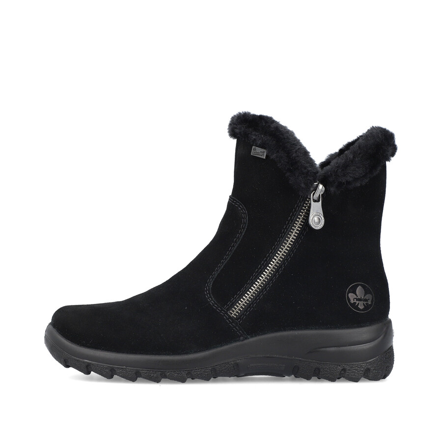 stivali neri con cerniera per donna rieker l7162-00