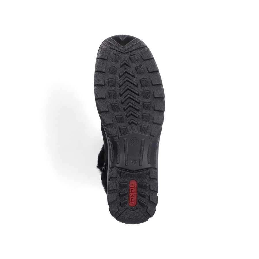 stivali neri con cerniera per donna rieker l7162-00