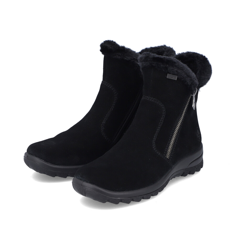 stivali neri con cerniera per donna rieker l7162-00