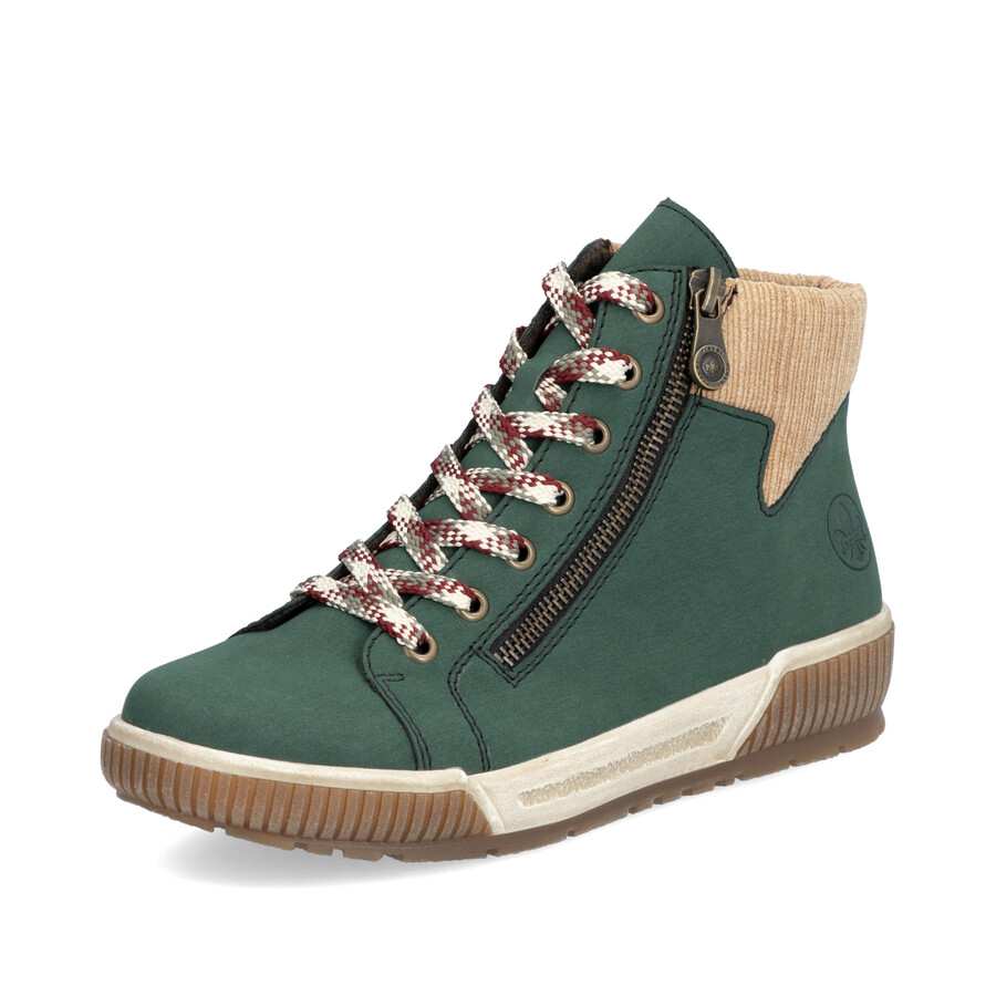 stivali con cerniera verde da donna rieker n0709-54