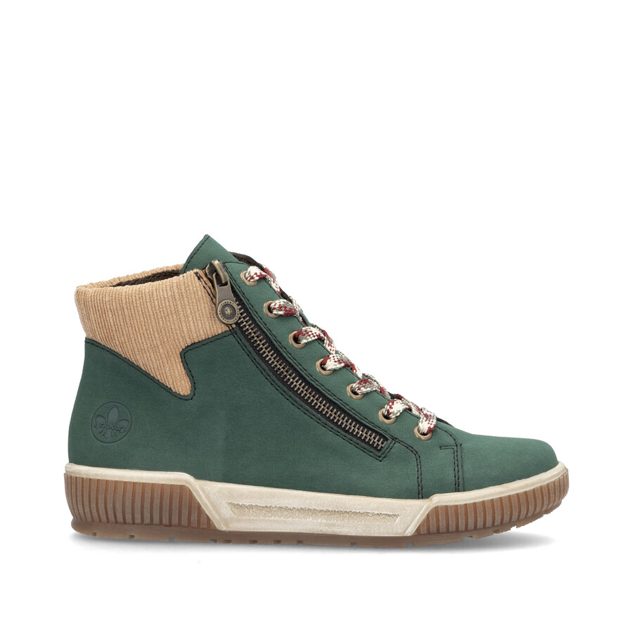 stivali con cerniera verde da donna rieker n0709-54