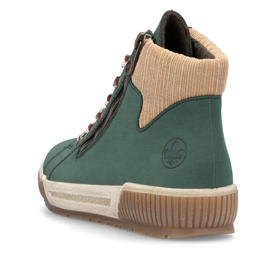 stivali con cerniera verde da donna rieker n0709-54