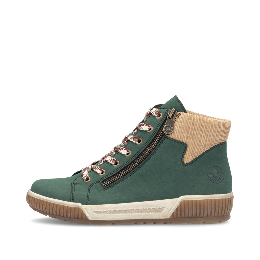stivali con cerniera verde da donna rieker n0709-54