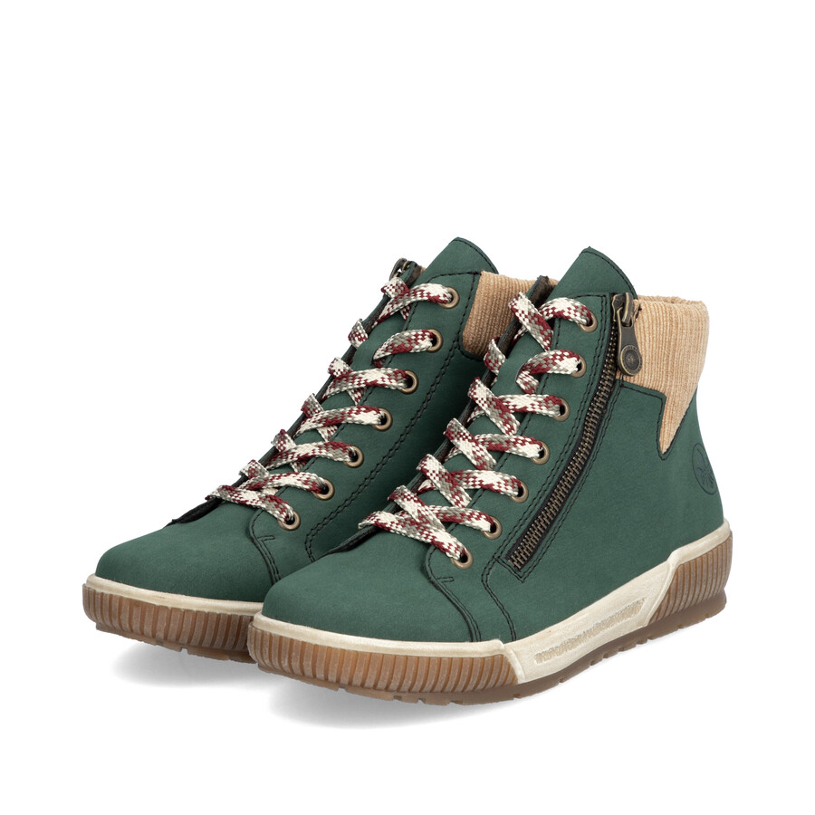 stivali con cerniera verde da donna rieker n0709-54