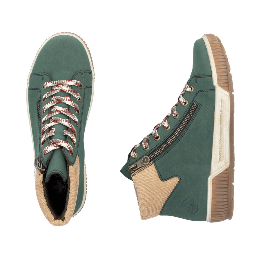 stivali con cerniera verde da donna rieker n0709-54