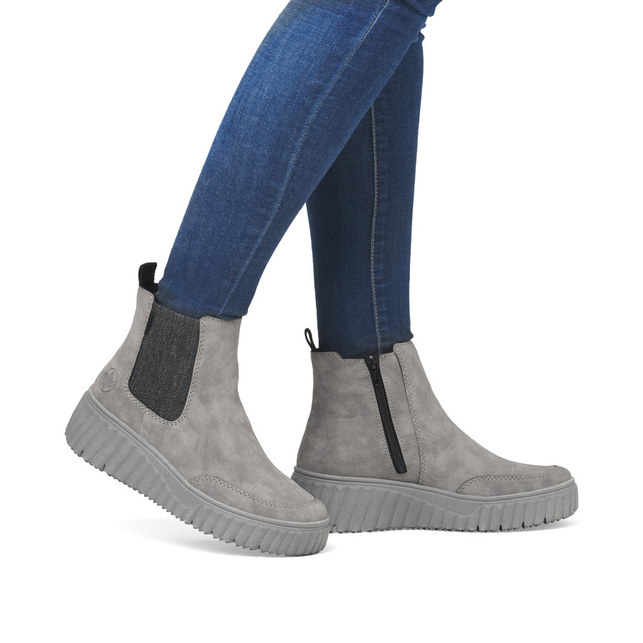 stivali grigi con cerniera da donna rieker n2553-40
