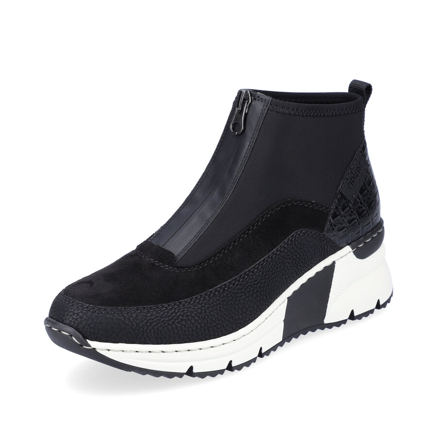 stivali neri con cerniera per donna rieker n6352-00