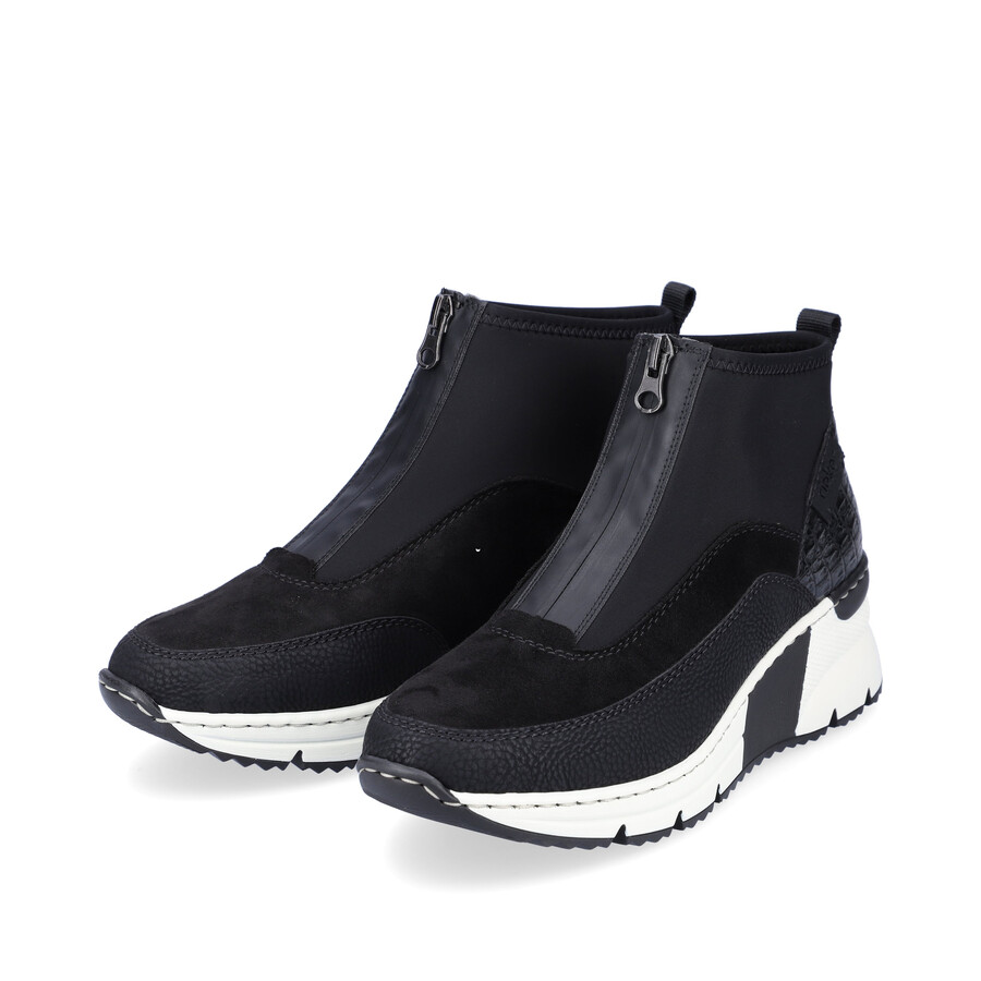 stivali neri con cerniera per donna rieker n6352-00