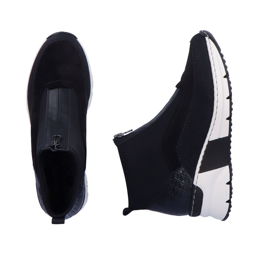 stivali neri con cerniera per donna rieker n6352-00