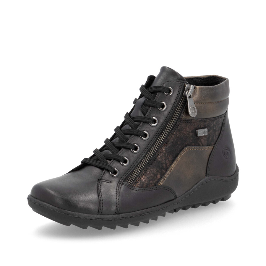 stivali neri con cerniera per donna remonte r1458-03